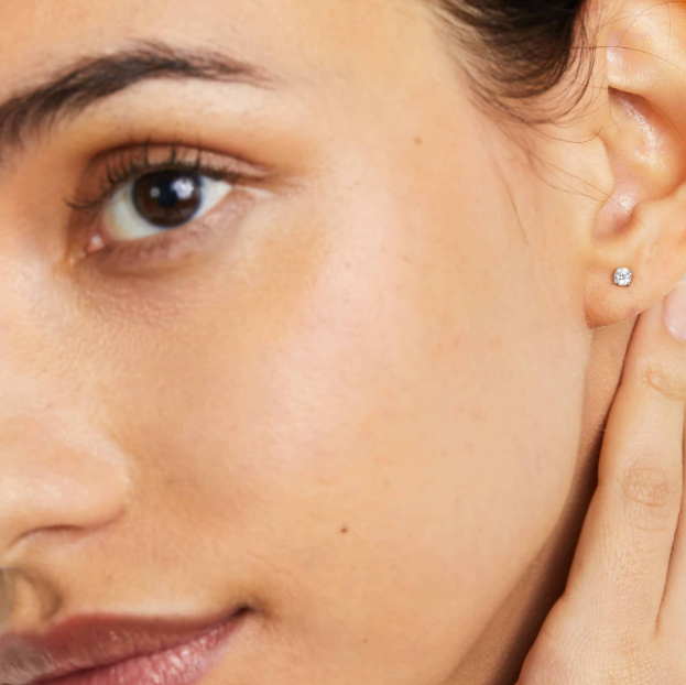 14K White Gold .25ct Lab-Grown Diamond Stud Earrings (4-Prong)