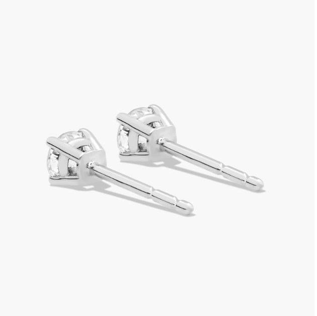 14K White Gold .25ct Lab-Grown Diamond Stud Earrings (4-Prong)