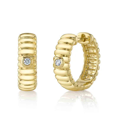 Diamond Bezel Hoop Earrings