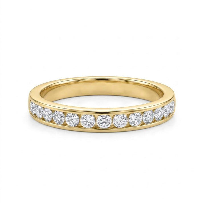 Round Diamond Channel Set Wedding Band | 14K Yellow Gold | 0.50 CTW Diamonds | R6221-050YD - Brownee Jewelers