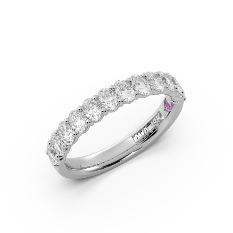 14KWG OVAL LAB DIA BAND 1.10CT TWT - Brownee Jewelers