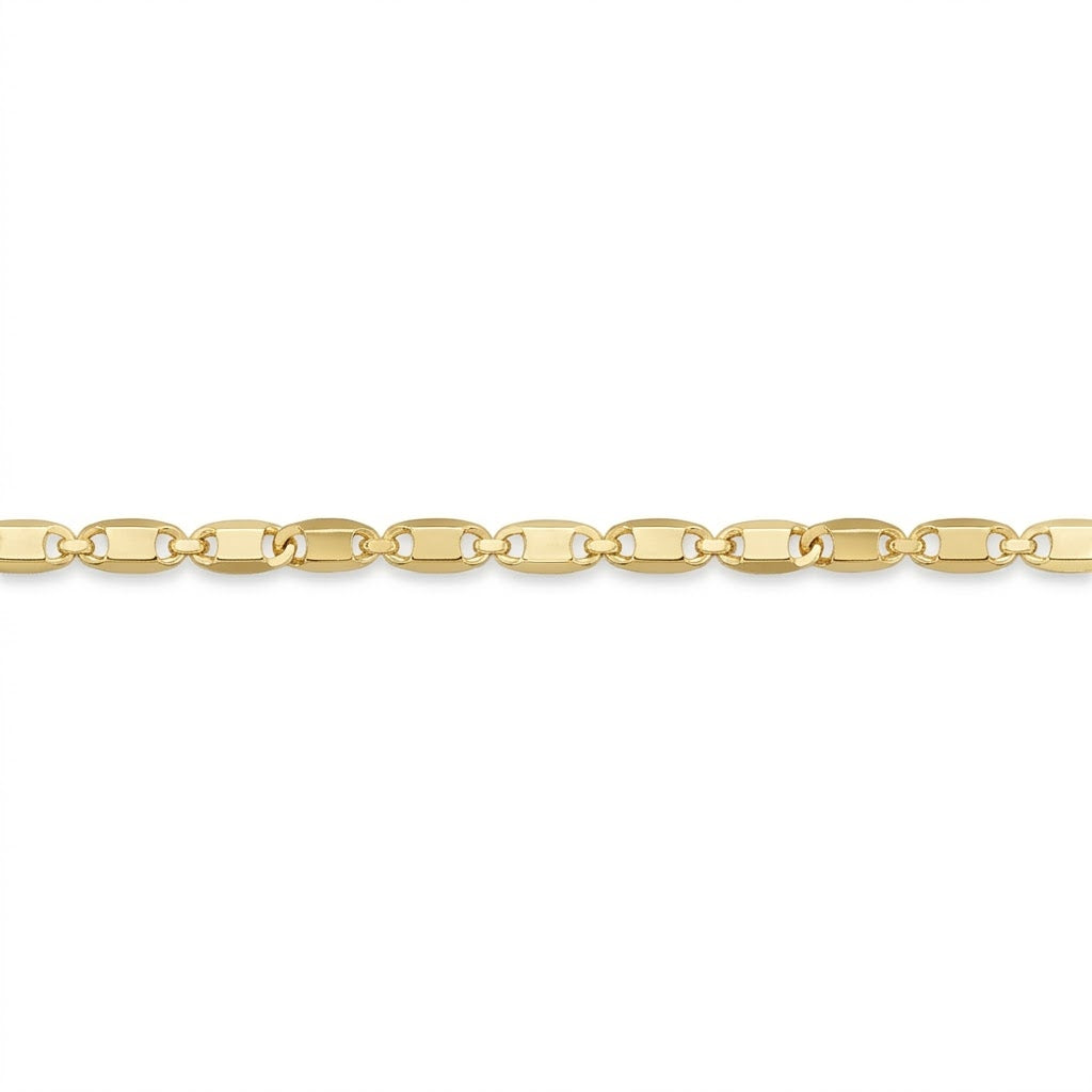 10K Yellow Gold Valentino Link Necklace | 18 Inch Gold Chain