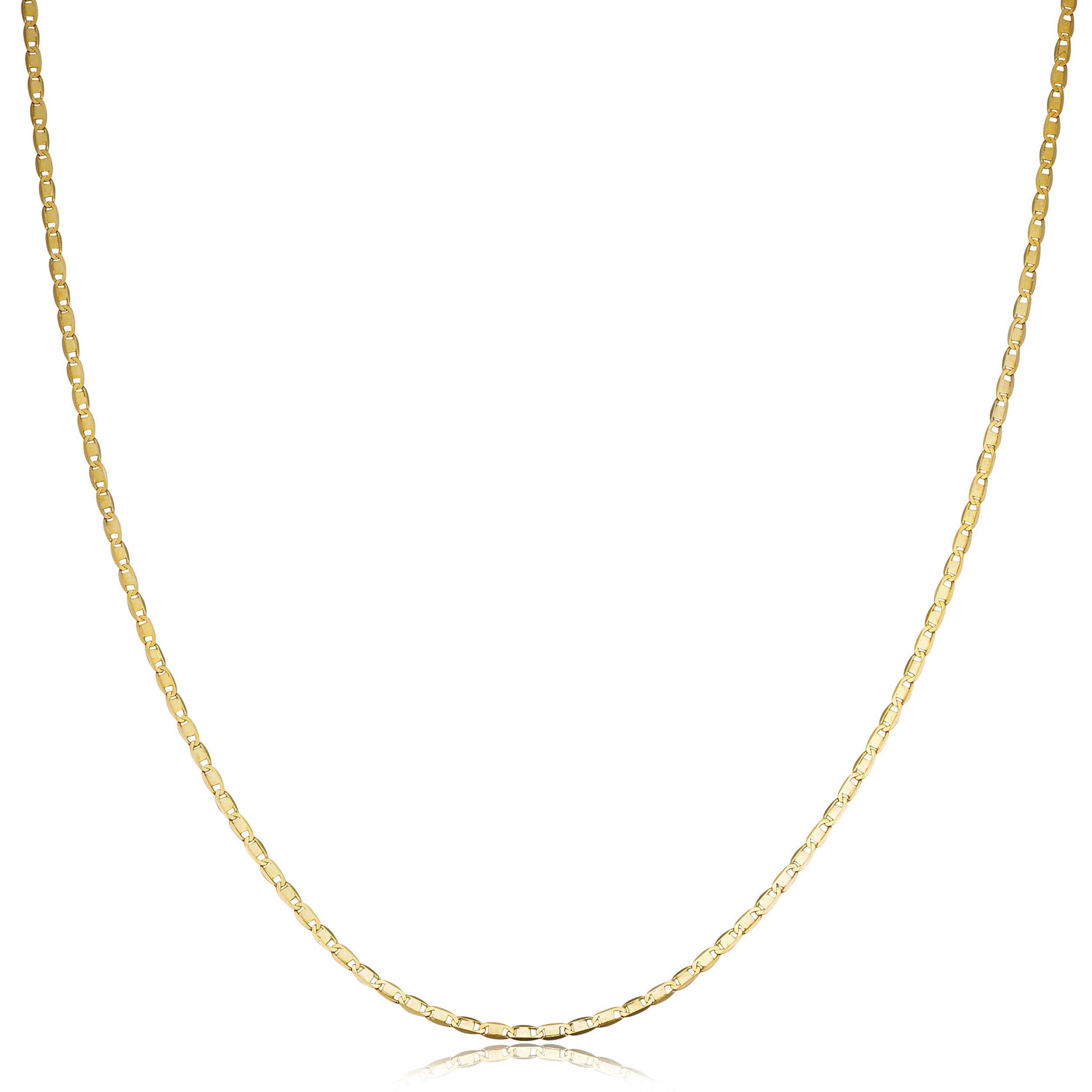 10K Yellow Gold Valentino Link Necklace | 18 Inch Gold Chain