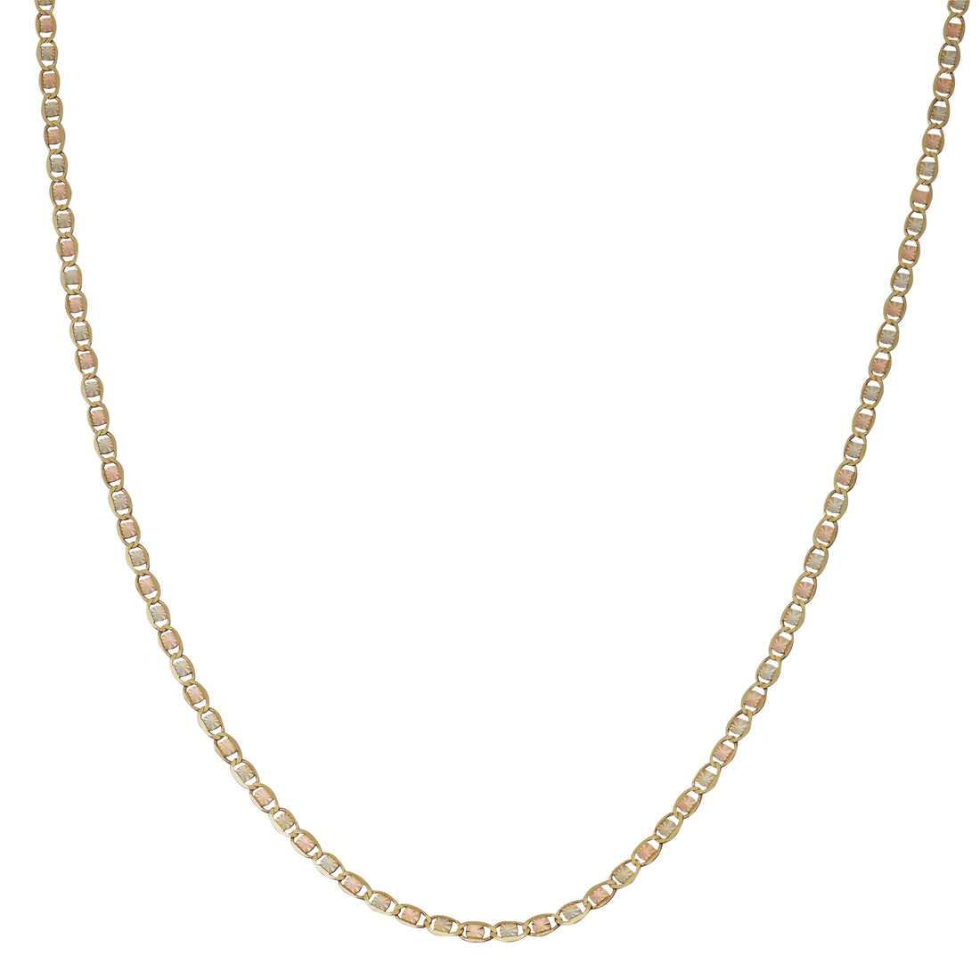 10K Tri-Color Gold Star Valentino Necklace | 20 Inch Chain