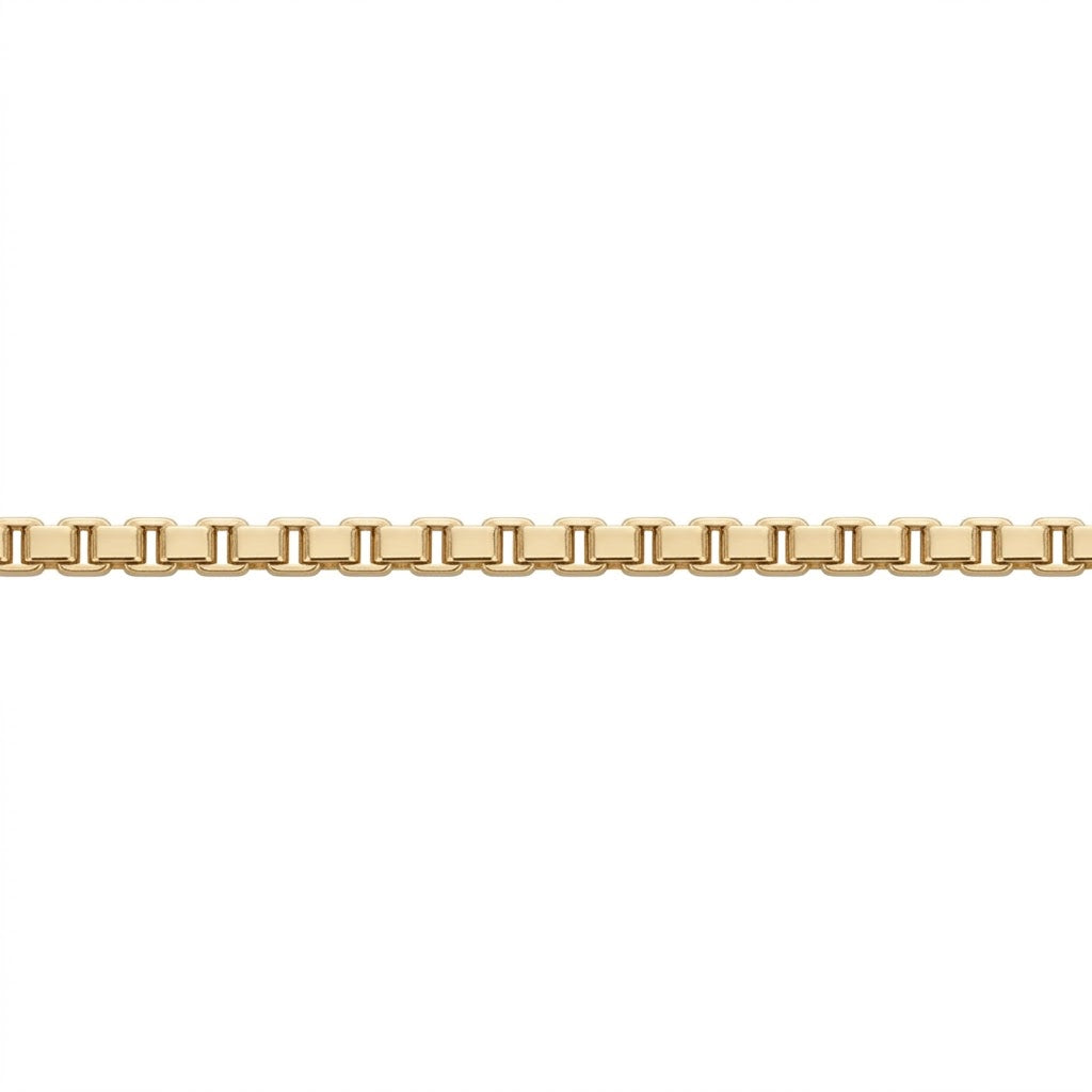 10K Yellow Gold Ultra-Light Box Chain Necklace | 18 Inch 0.40mm