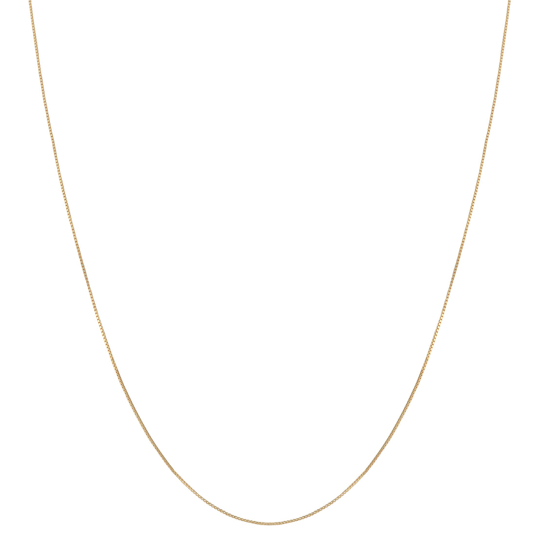 10K Yellow Gold Ultra-Light Box Chain Necklace | 18 Inch 0.40mm