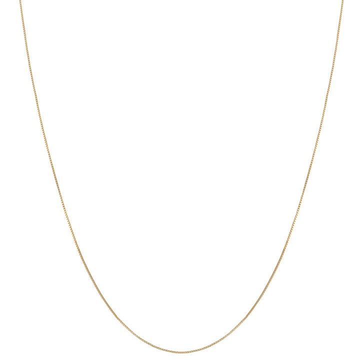 Ultra-Light Box Chain Necklace | 10K Yellow Gold | 18-Inch Box Chain | Lightweight Everyday Gold Necklace - Brownee Jewelers