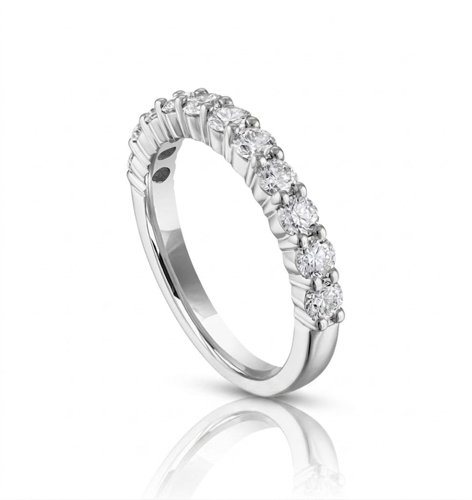 Round Diamond Shared-Prong Wedding Band | 14K White Gold | .30 CTTW | RB6209-030WD - Brownlee Jewelers