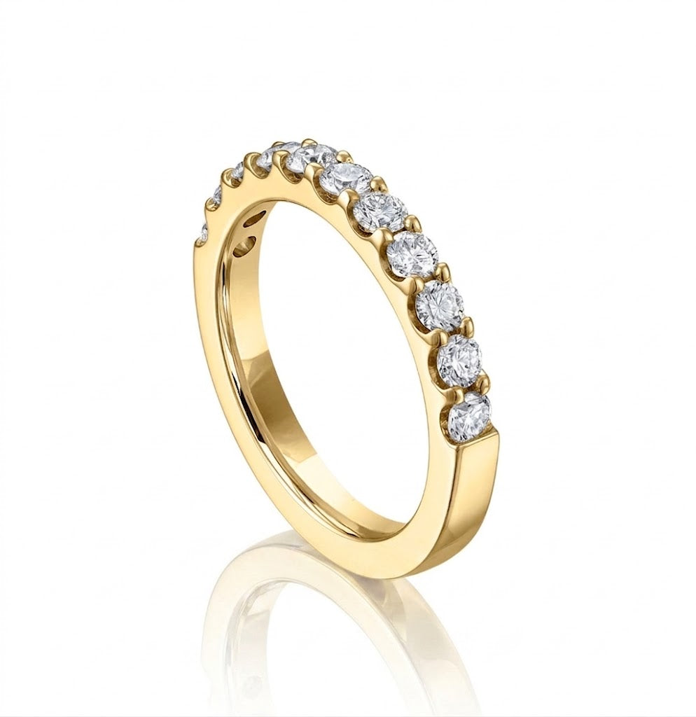 Round Diamond Shared-Prong Wedding Band | 14K Yellow Gold | .50 CTTW | RB6209-050YD - Brownlee Jewelers