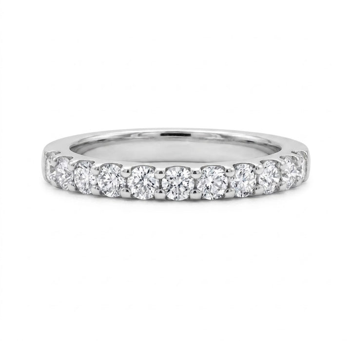 Round Diamond Shared-Prong Wedding Band | 14K White Gold | .75 CTTW | RB6209-075WD - Brownee Jewelers