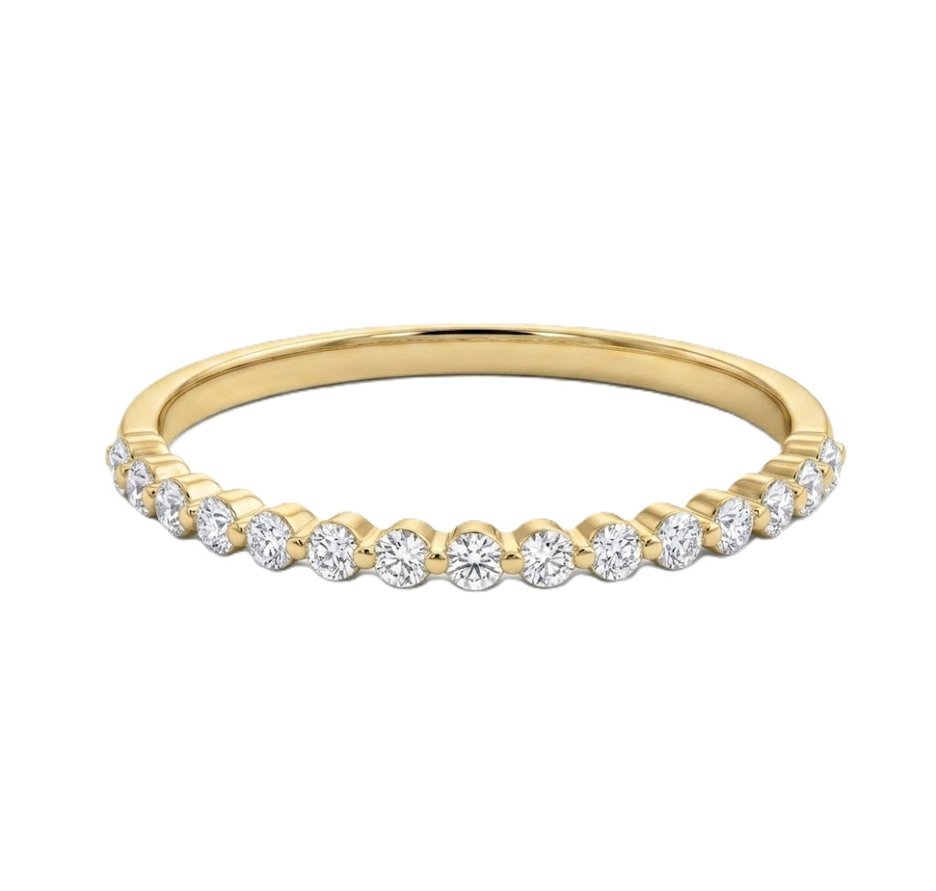 Round Diamond Wedding Band | 14K Yellow Gold | 0.20 CTW | Shared Prong | R6224-020YD - Brownee Jewelers