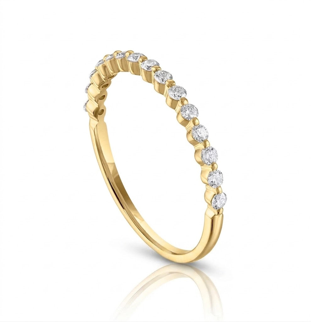 Round Diamond Wedding Band | 14K Yellow Gold | 0.20 CTW | Shared Prong | R6224-020YD - Brownee Jewelers
