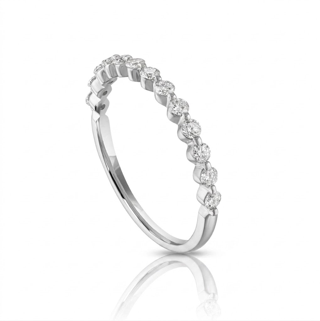 Round Diamond Wedding Band | 14K White Gold | 0.35 CTW | Shared Prong | R6224-035WD - Brownee Jewelers