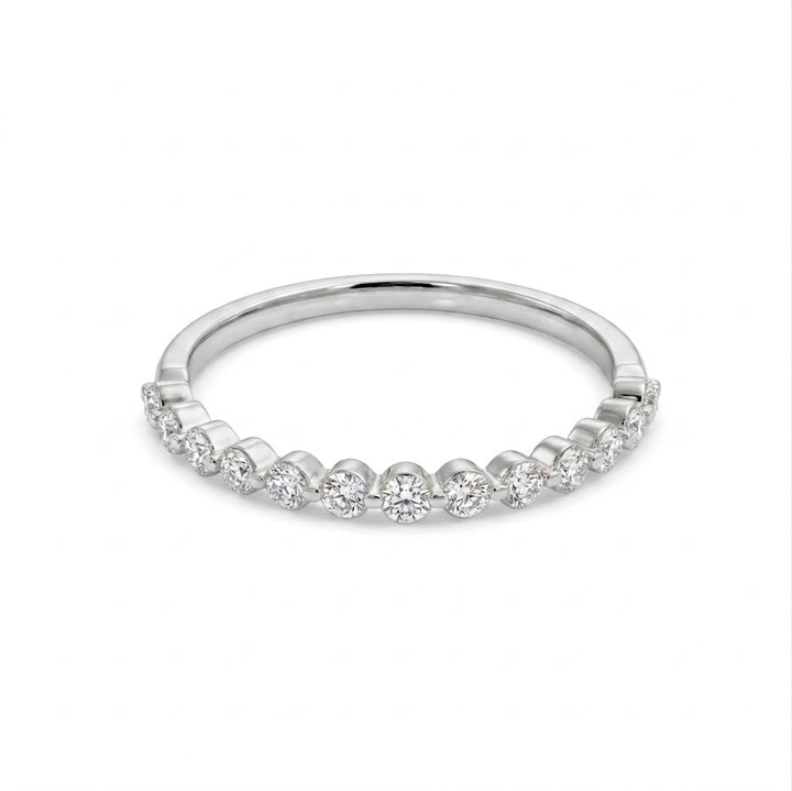 Round Diamond Wedding Band | 14K White Gold | 0.35 CTW | Shared Prong | R6224-035WD - Brownee Jewelers