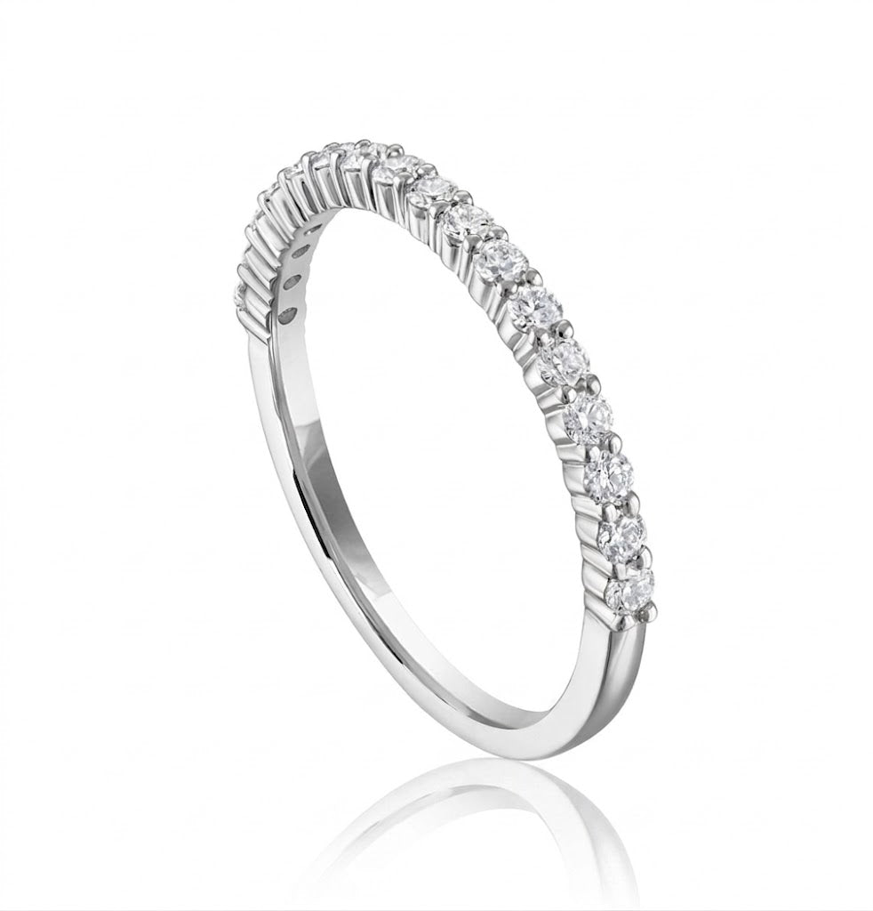Round Diamond Pavé Wedding Band | 14K White Gold | 0.33 CTW | R6223-033WD - Brownee Jewelers