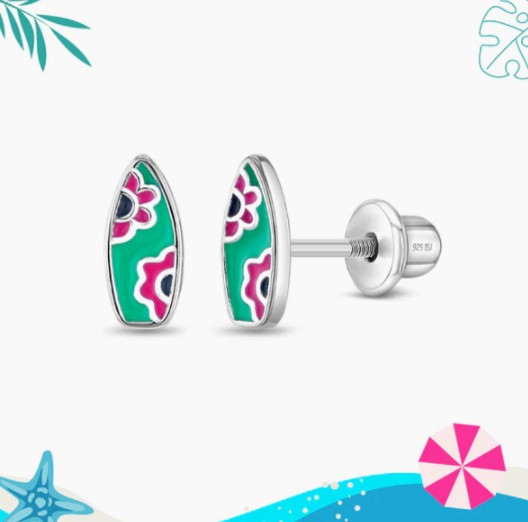 ENAMELED SURFBOARD EARRINGS 