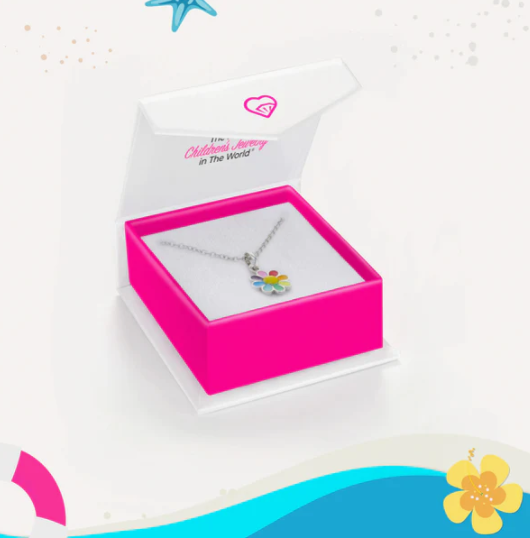 MULTI COLOR SILVER FLOWER NECKLACE 