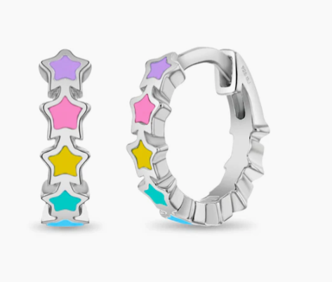 HEART ENAMELED COLOR EARRINGS 