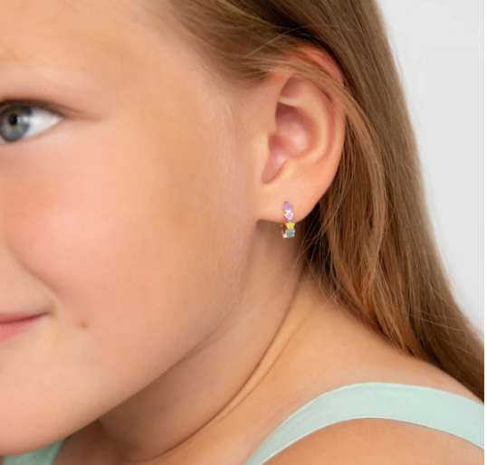 HEART ENAMELED COLOR EARRINGS 