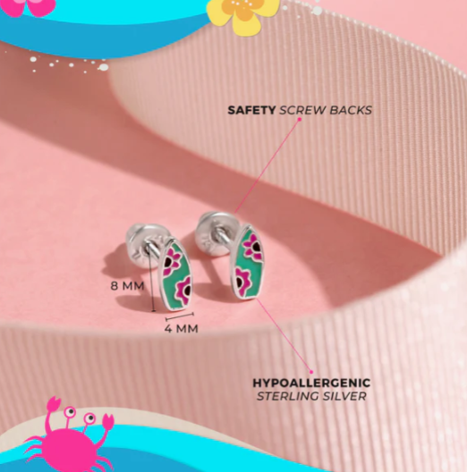 ENAMELED SURFBOARD EARRINGS 