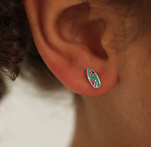 ENAMELED SURFBOARD EARRINGS 