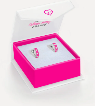 HEART ENAMELED HOOP EARRINGS