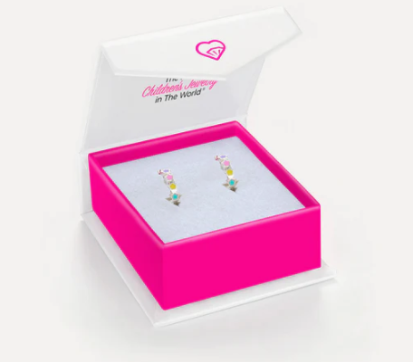 HEART ENAMELED COLOR EARRINGS 