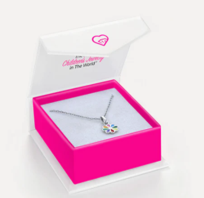 SILVER MULTI COLOR FLOWER NECKLACE 