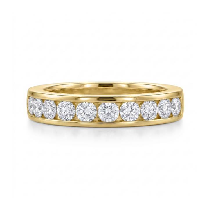 Round Diamond Channel Set Wedding Band | 14K Yellow Gold | 1 CTW Diamonds | R6221-100YD - Brownee Jewelers