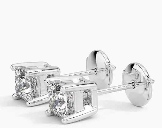 14K White Gold 0.50cts Each Lab-Grown Diamond Stud Earrings,