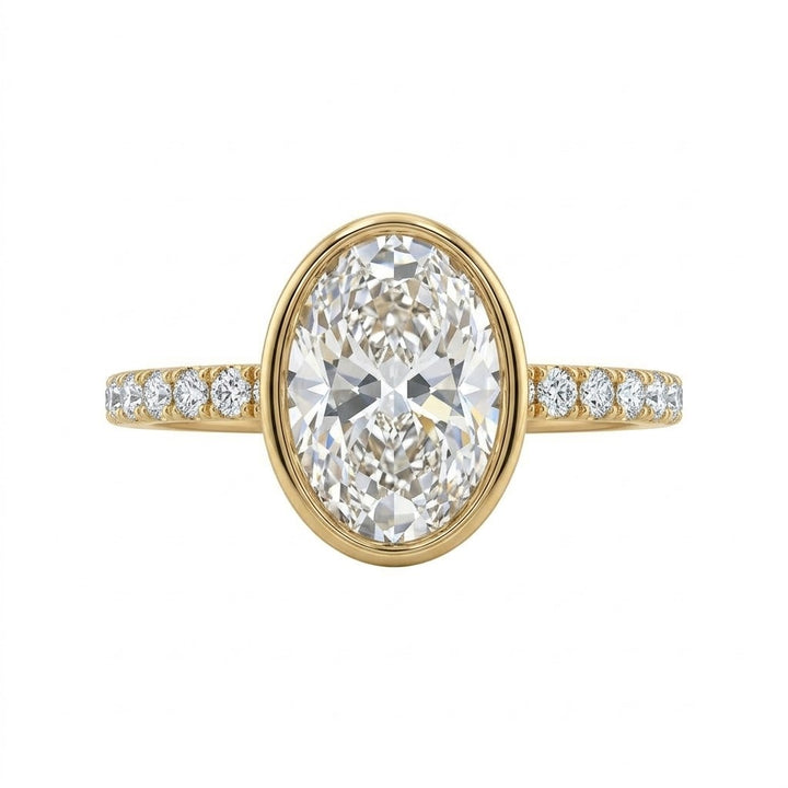 OVAL LAB-GROWN DIAMOND ENGAGEMENT RING | 2.25CTTW | 14K YELLOW GOLD | LGR47808-225 - Brownee Jewelers