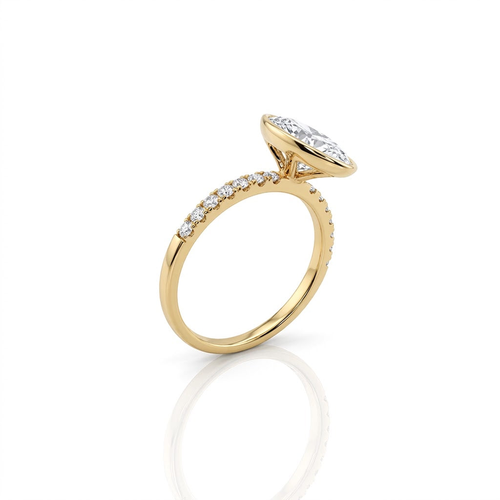 OVAL LAB-GROWN DIAMOND ENGAGEMENT RING | 2.25CTTW | 14K YELLOW GOLD | LGR47808-225 - Brownee Jewelers