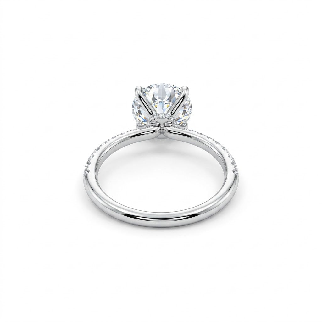 ROUND LAB-GROWN DIAMOND SOLITAIRE ENGAGEMENT RING | 2.56CTTW | 14K WHITE GOLD | 405870-A - Brownee Jewelers