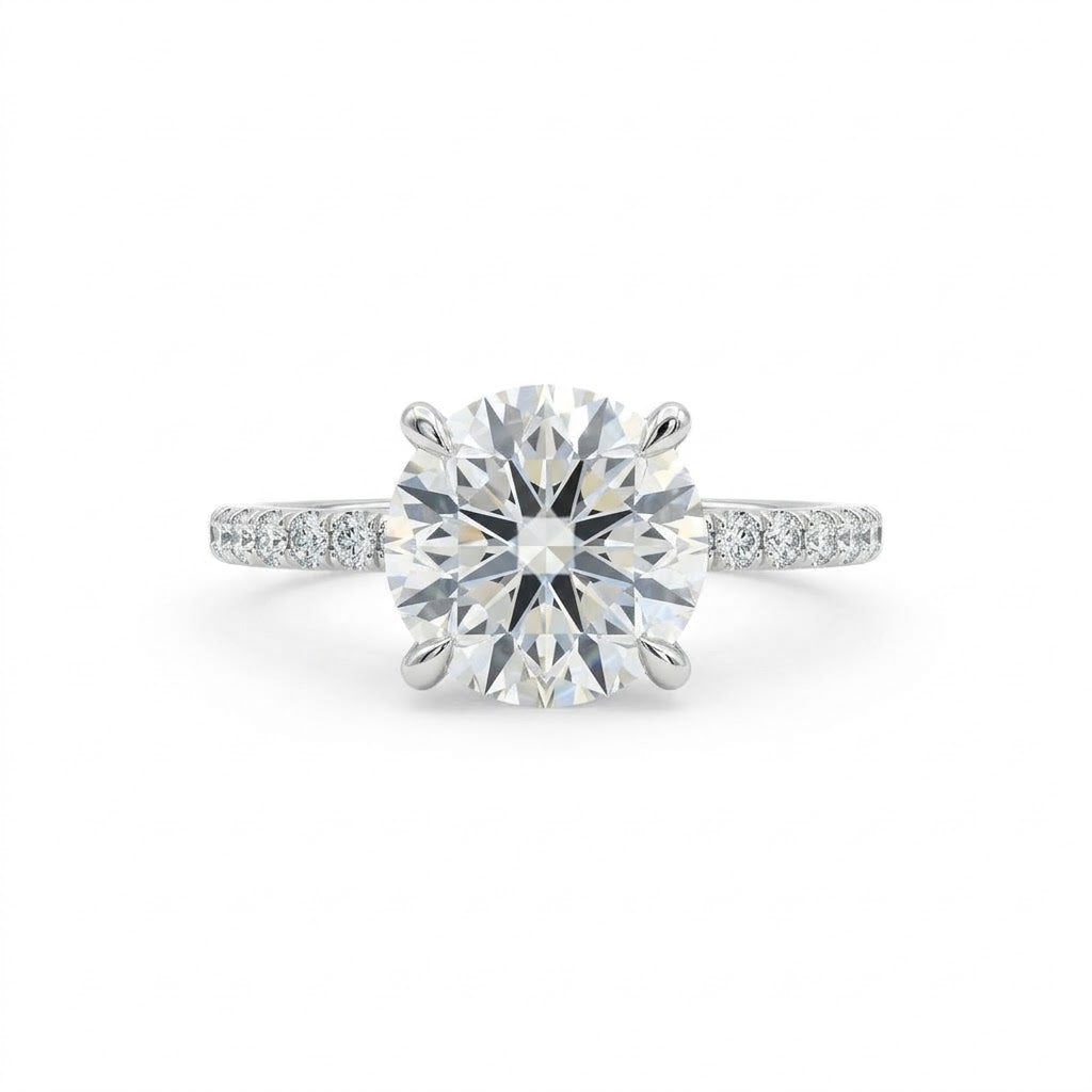 ROUND LAB-GROWN DIAMOND SOLITAIRE ENGAGEMENT RING | 2.56CTTW | 14K WHITE GOLD | 405870-A - Brownee Jewelers