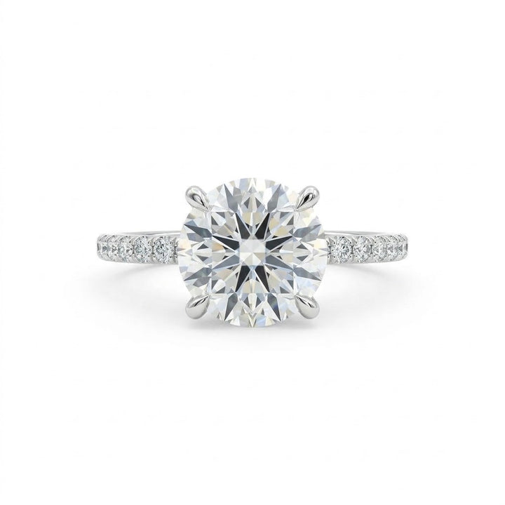 ROUND LAB-GROWN DIAMOND SOLITAIRE ENGAGEMENT RING | 2.56CTTW | 14K WHITE GOLD | 405870-A - Brownee Jewelers