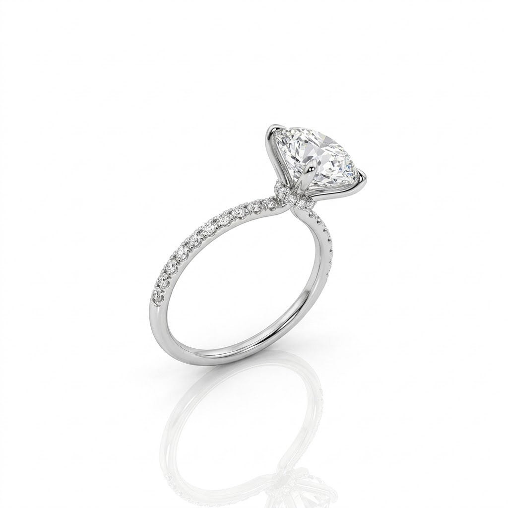 ROUND LAB-GROWN DIAMOND SOLITAIRE ENGAGEMENT RING | 2.56CTTW | 14K WHITE GOLD | 405870-A - Brownee Jewelers