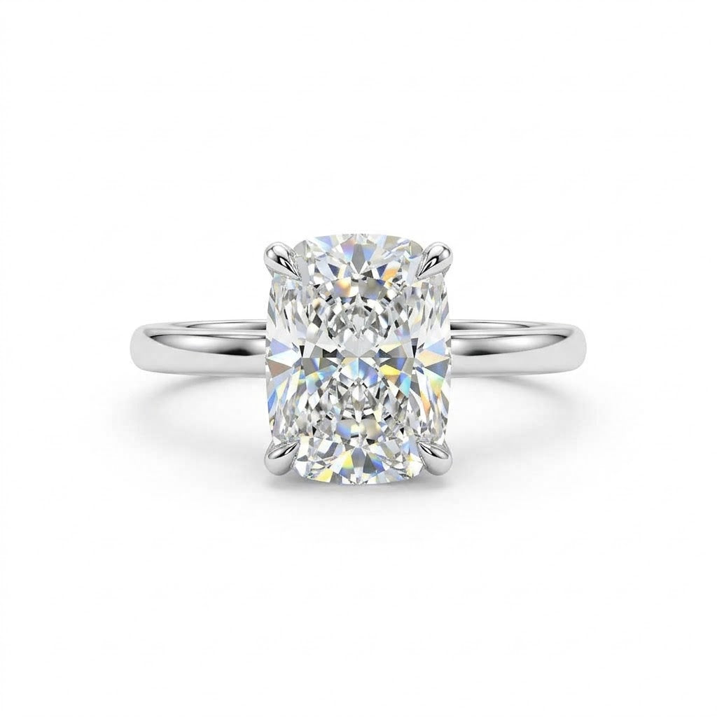 CUSHION LAB-GROWN DIAMOND ENGAGEMENT RING | 3.41CTTW | 14K WHITE GOLD | LGUDR03766Z300GW63 - Brownee Jewelers