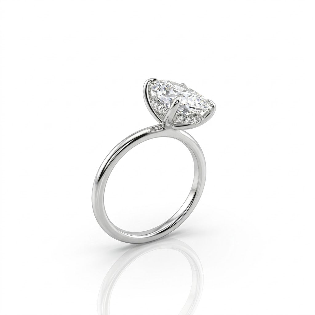CUSHION LAB-GROWN DIAMOND ENGAGEMENT RING | 3.41CTTW | 14K WHITE GOLD | LGUDR03766Z300GW63 - Brownee Jewelers