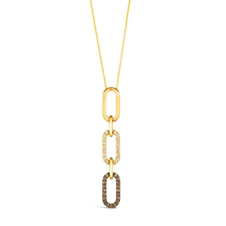 Le Vian® 14K Honey Gold™ Pendant with Chocolate Diamonds® & Nude Diamonds™ Contemporary style meets signature Le Vian® sparkle in this chic link-inspired pendant