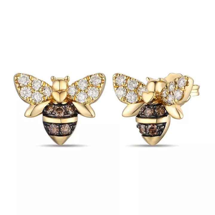 Le Vian® 14K Honey Gold™ Chocolate Diamond® & Nude Diamond™ Bee Earrings These charming Le Vian® bee-inspired earrings feature shimmering wings set with 1/3 cts. of Nude Diamonds™ and beautifully striped bodies accented with 1/5 cts. of Chocolate Diamonds®