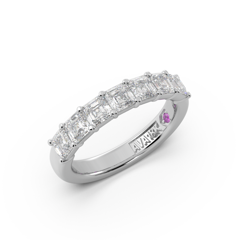 PLAT S-7 ASSCHER LAB DIA BAND 2.19CT TWT - Brownee Jewelers