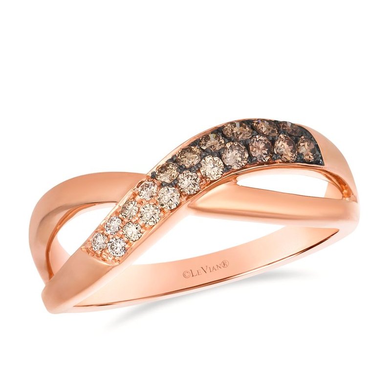Le Vian® Chocolate Ombré® Diamond Ring in 14K Strawberry Gold® Graceful and romantic, this Le Vian Ombre® ring features 1/5 ct. of Chocolate Ombré® Diamonds, artfully graduated from deep cocoa to lighter tones for a rich, flowing effect