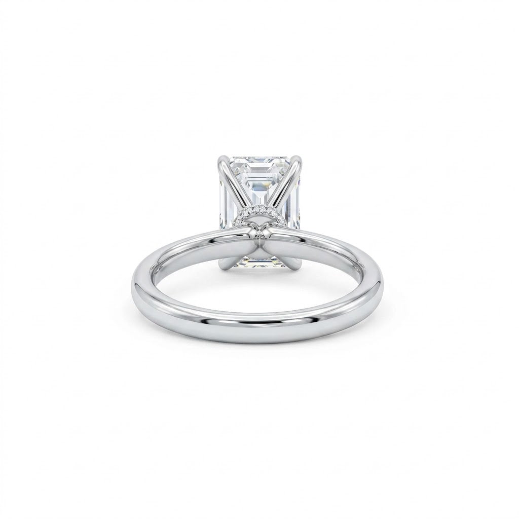 EMERALD-CUT LAB-GROWN DIAMOND ENGAGEMENT RING | 4.43CTTW | 14K WHITE GOLD | 406451N - Brownee Jewelers