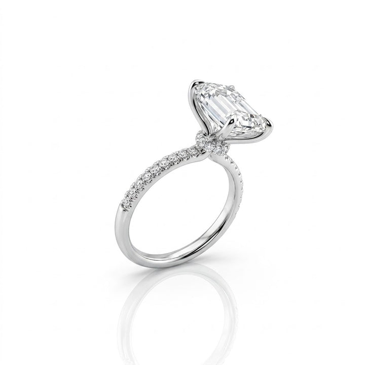 EMERALD-CUT LAB-GROWN DIAMOND ENGAGEMENT RING | 4.43CTTW | 14K WHITE GOLD | 406451N - Brownee Jewelers