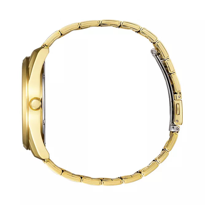 Citizen Men's Quartz Movement Watch with Gold-Tone Stainless Steel Strap, Blue Dial, Gold-Tone Markers, and Gold-Tone Luminous Hands