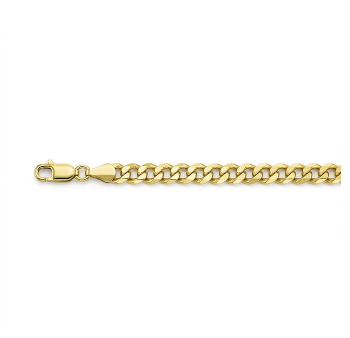 5.3mm Curb Link Chain Necklace | Sterling Silver & 18K Gold-Plated | 22 Inch | SSG-30-120-22 - Brownee Jewelers