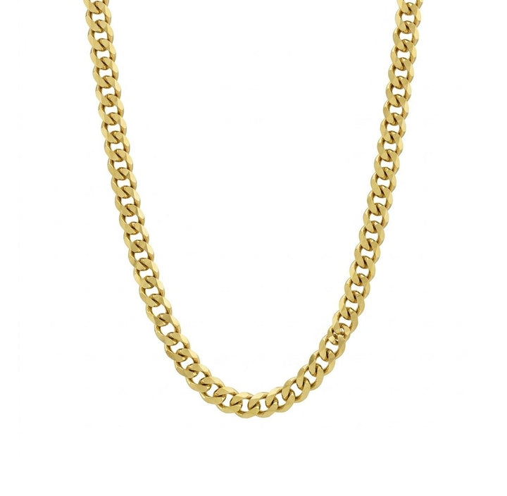 5.3mm Curb Link Chain Necklace | Sterling Silver & 18K Gold-Plated | 22 Inch | SSG-30-120-22 - Brownee Jewelers