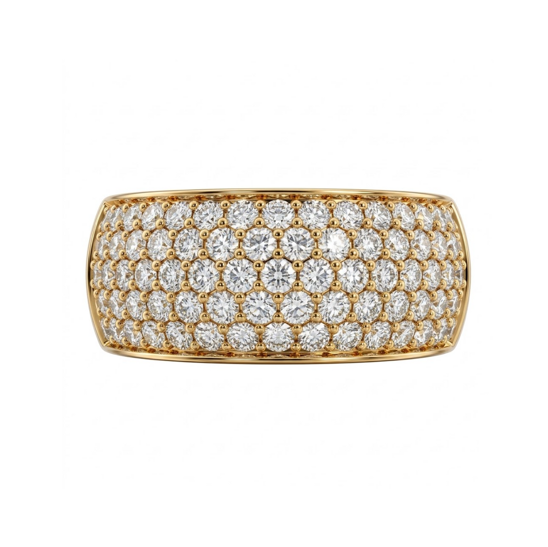 Pavé Diamond Wide Fashion Band | 10K Yellow Gold | 1.00 ctw | Statement Ring - Brownee Jewelers