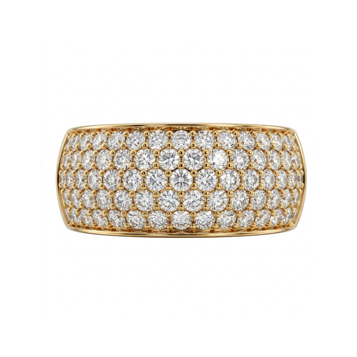 Pavé Diamond Wide Fashion Band | 10K Yellow Gold | 1.00 ctw | Statement Ring - Brownee Jewelers
