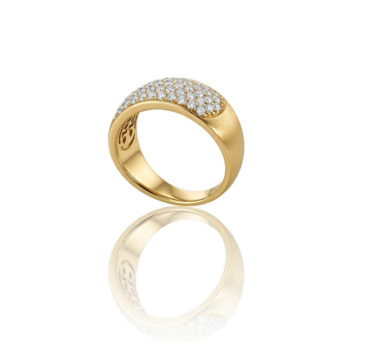 Pavé Diamond Wide Fashion Band | 10K Yellow Gold | 1.00 ctw | Statement Ring - Brownee Jewelers
